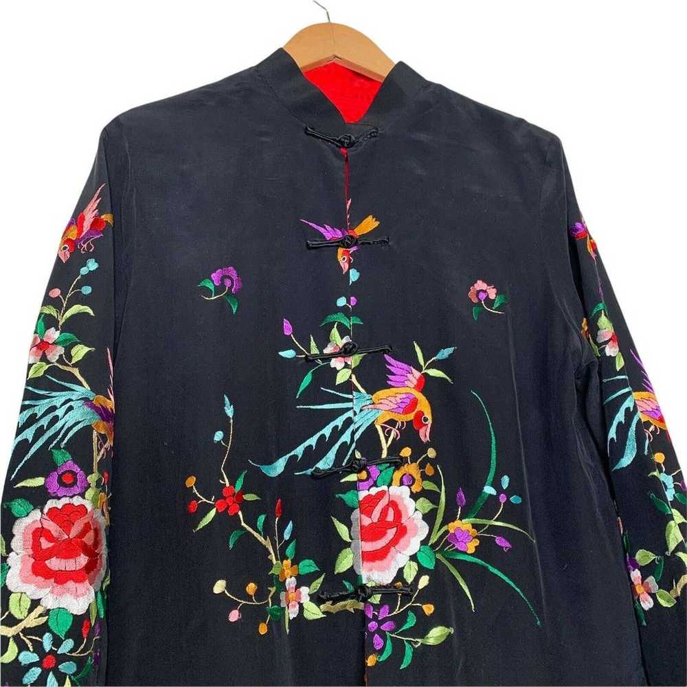 Asian Silk Satin Intricate Embroidered Coat Rever… - image 5