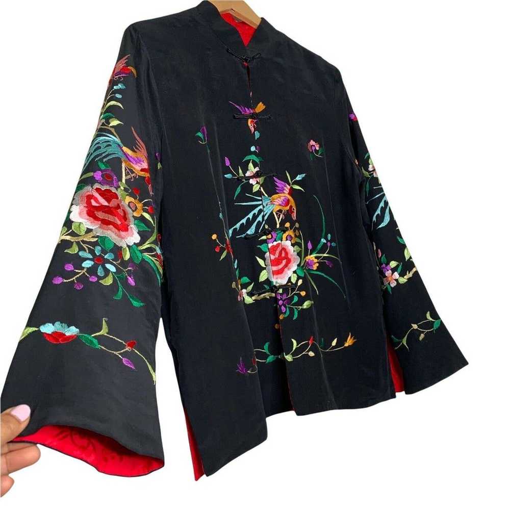 Asian Silk Satin Intricate Embroidered Coat Rever… - image 6