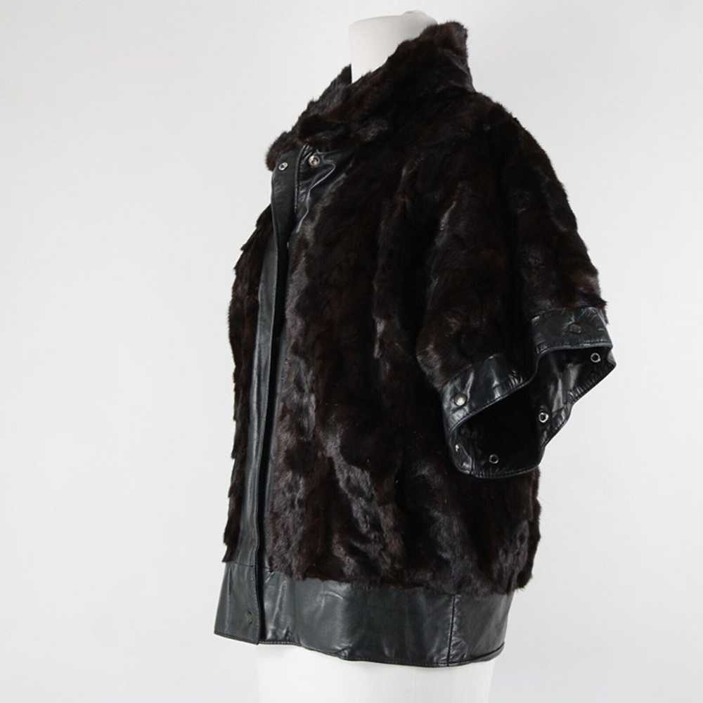 Goldwaters Sz L Black Brown Mink Fur Snap Off Sle… - image 10