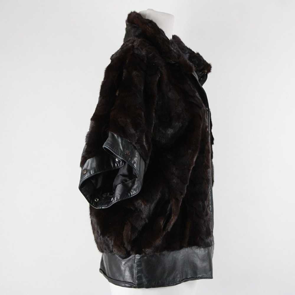Goldwaters Sz L Black Brown Mink Fur Snap Off Sle… - image 11