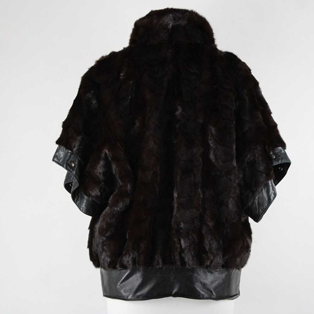 Goldwaters Sz L Black Brown Mink Fur Snap Off Sle… - image 12