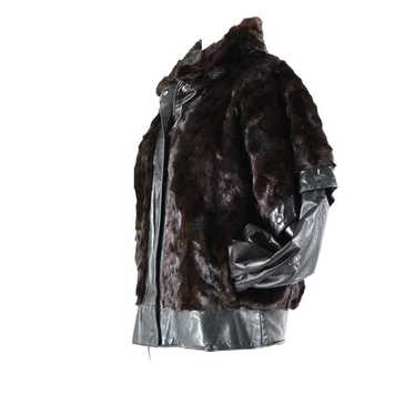 Goldwaters Sz L Black Brown Mink Fur Snap Off Sle… - image 1