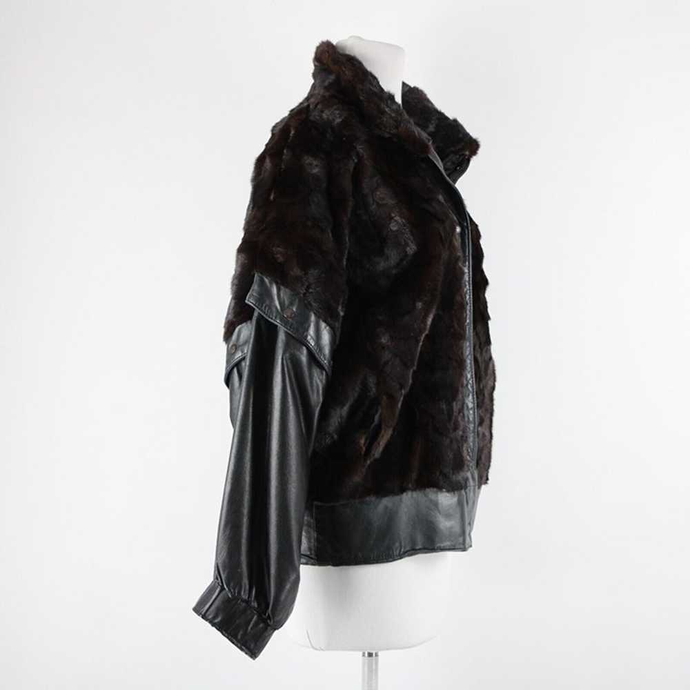 Goldwaters Sz L Black Brown Mink Fur Snap Off Sle… - image 5