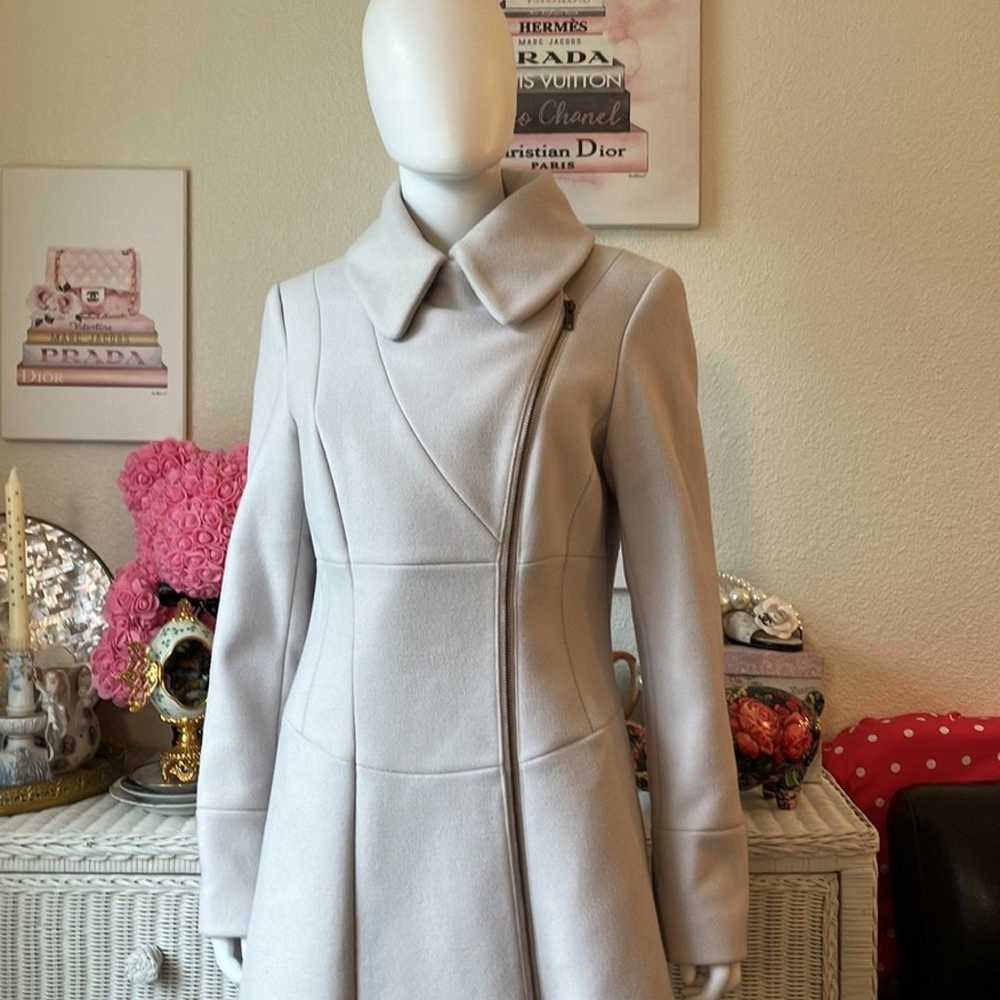 Reiss Adela wool blend zip up long coat Size Large - image 2