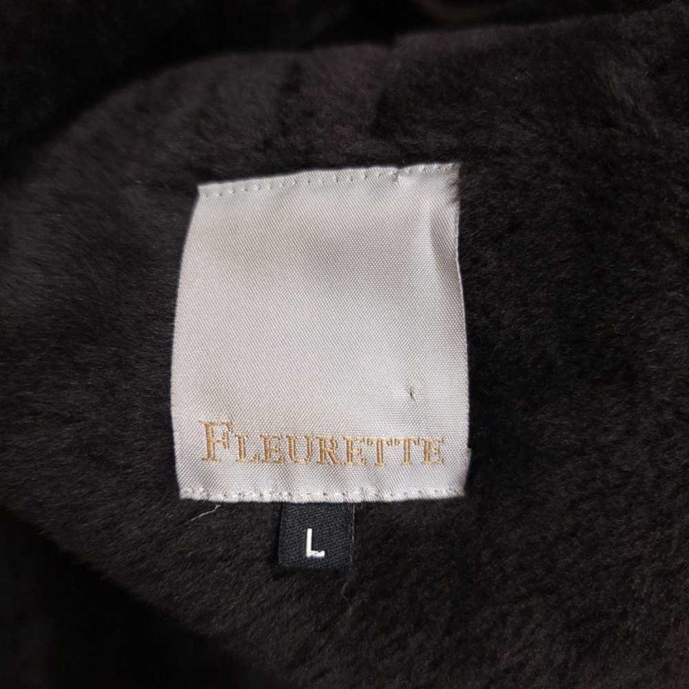 FLEURETTE Lamb Shearling Wool Fur Collar Suede Le… - image 2