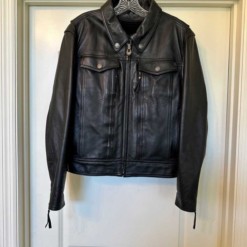 Harley Davidson - Leather Jacket with Removable F… - image 1