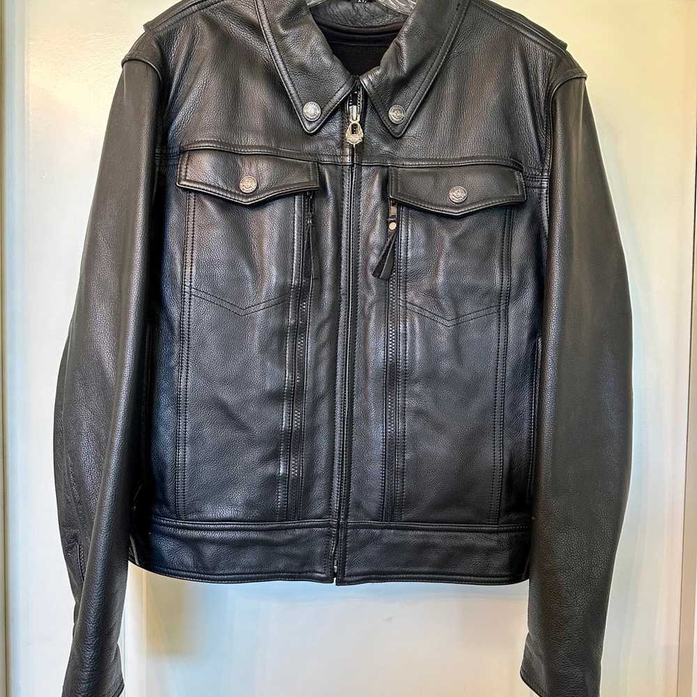 Harley Davidson - Leather Jacket with Removable F… - image 2