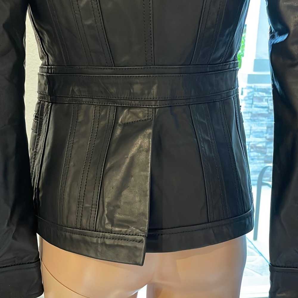 Diesel black gold genuine leather jacket women Sz… - image 6