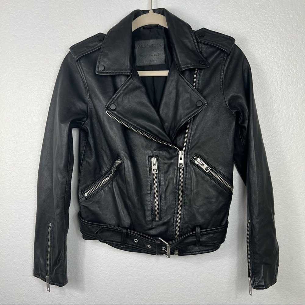 ALLSAINTS Balfern Leather Biker Jacket size 4 - image 2