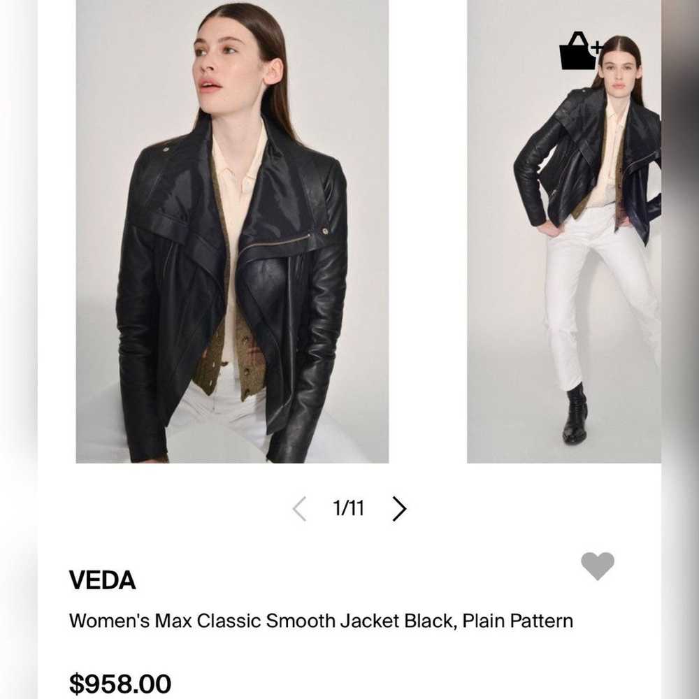 VEDA Women's Max Classic Smooth Jacket Black Plai… - image 1