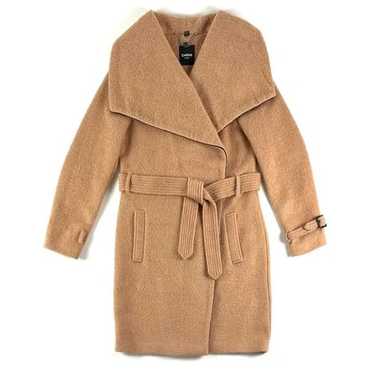 Bebe Wool-Blend Belted Camel Coat