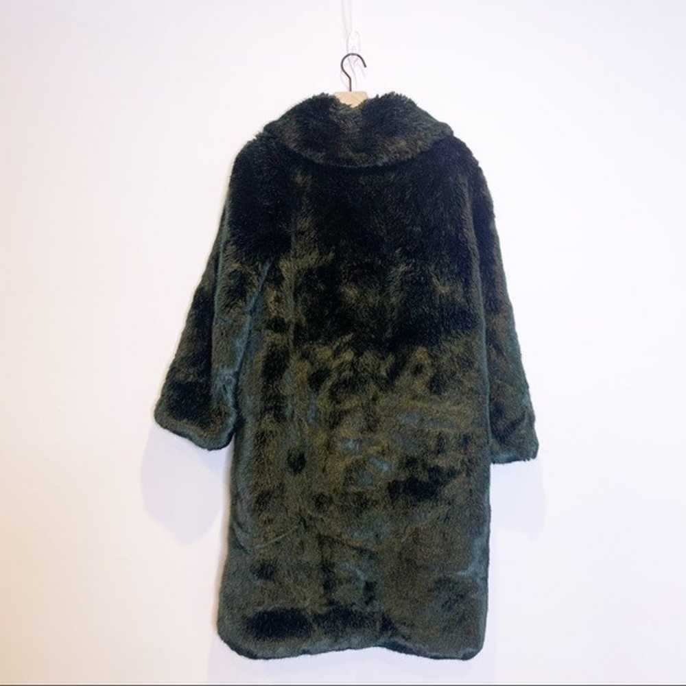 Tory Burch Faux Fur Dark Huntington Green Coat M - image 7