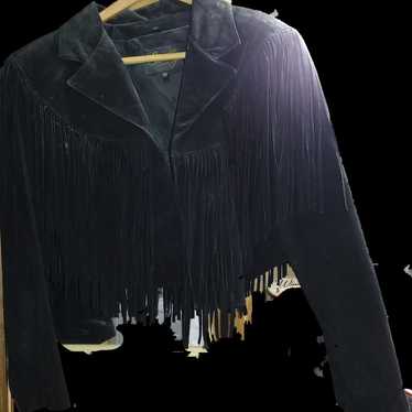 Suede fringe crop jacket - image 1