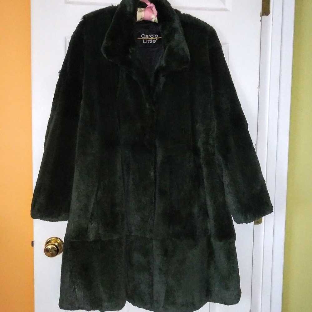 Dark Green Sheared Beaver Coat 10-12 - image 1