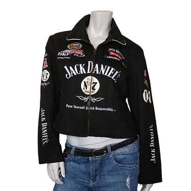 Jack Daniels Cropped Racing Jacket Sz. Large - JH… - image 1