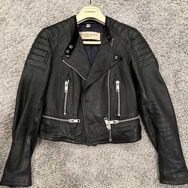Authentic Burberry leather moto biker jacket