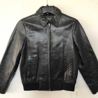 banana republic black leather jacket New