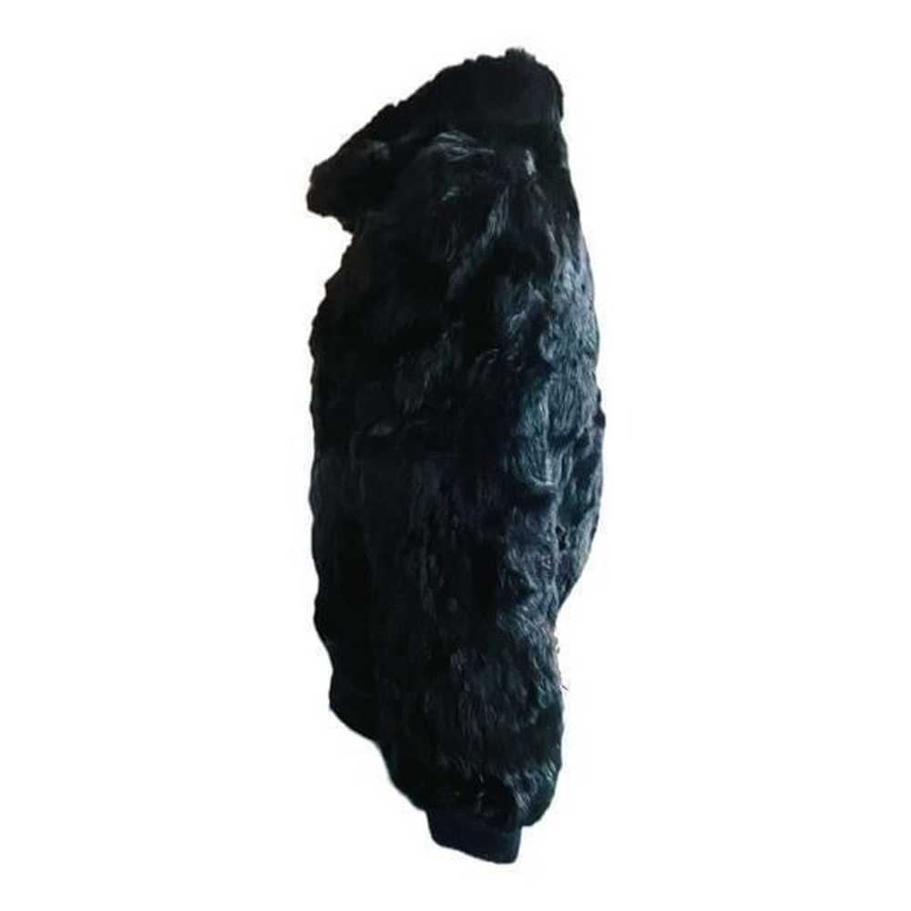 100% Rabbit Fur Coat Black Full Zip Size Small - image 3