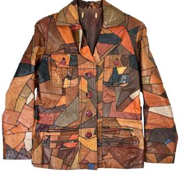 Vintage 70s leather patchwork jacket - Gem