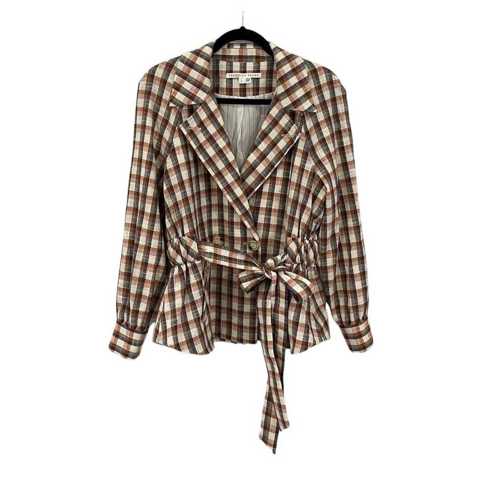 Veronica Beard Lin Jacket Multi Checked Cotton Bl… - image 4