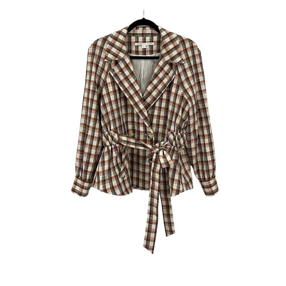 Veronica Beard Lin Jacket Multi Checked Cotton Bl… - image 6