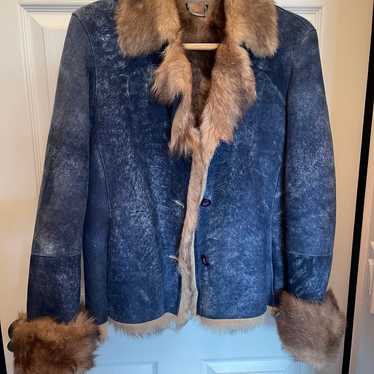 Nordstrom 100% genuine blue jacket, shearling