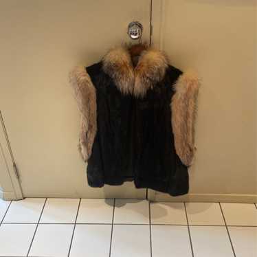 100% REAL AND AUTHENTIC MINK AND FOX FUR VEST