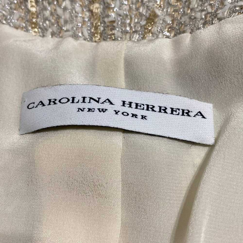 Vintage Carolina Herrera Metallic Tweed Coat - image 6