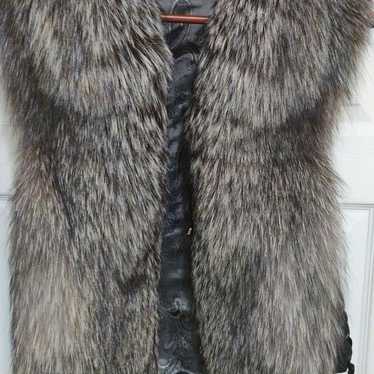 100% Whole Real Silver Fox Fur Vest - image 1