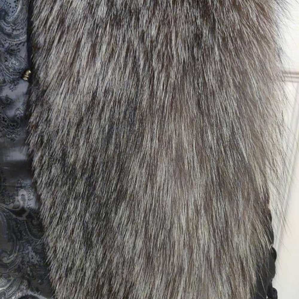 100% Whole Real Silver Fox Fur Vest - image 2