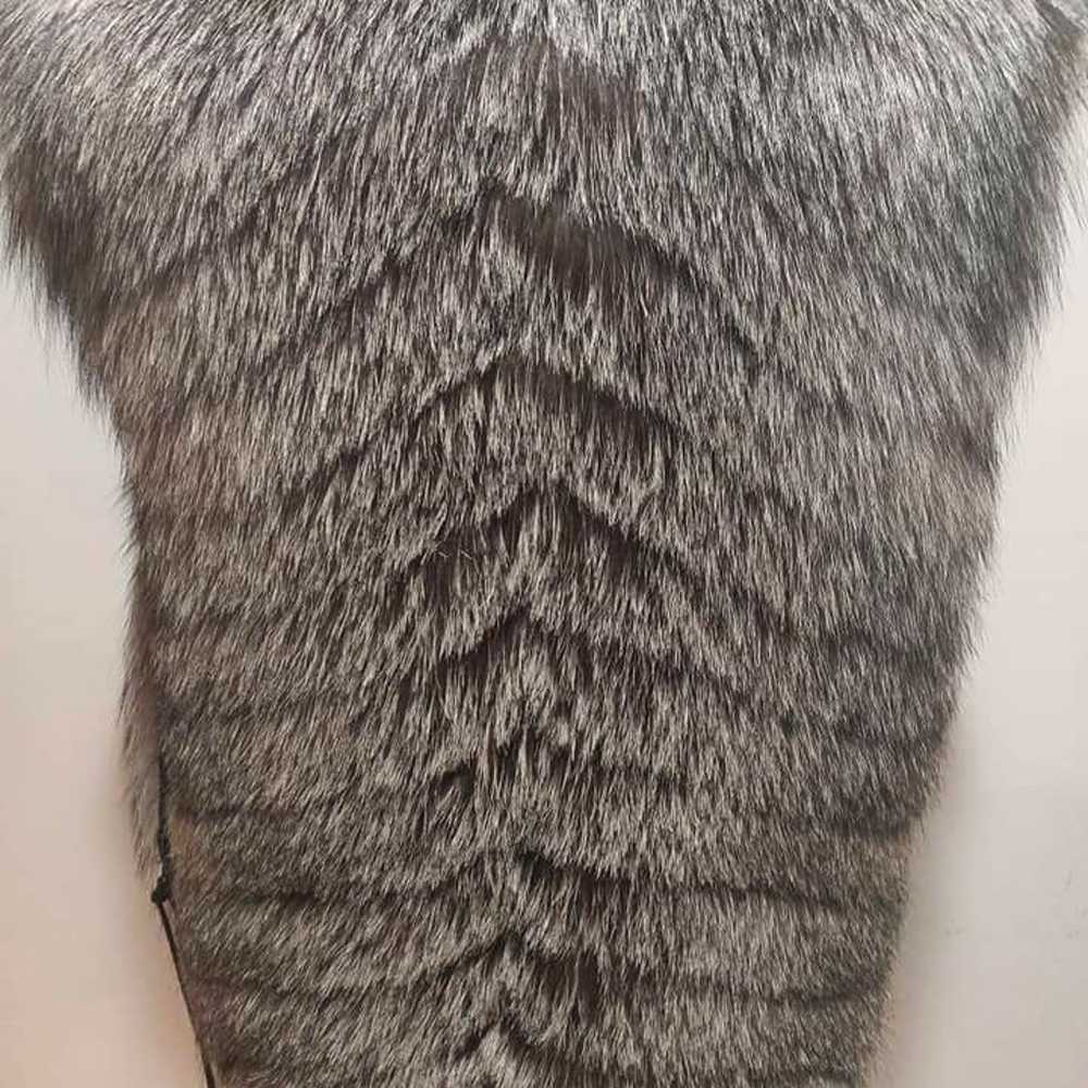 100% Whole Real Silver Fox Fur Vest - image 4