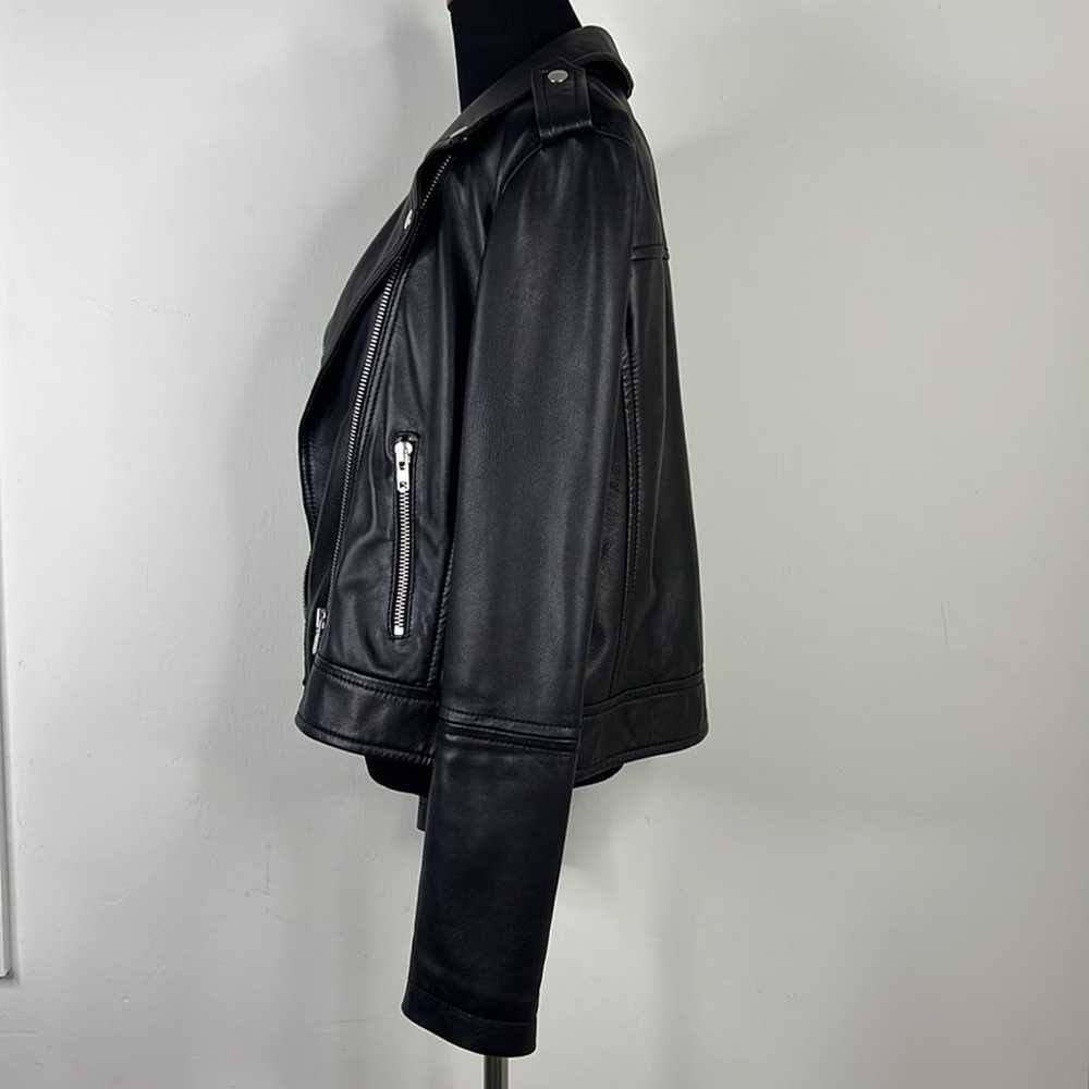 BODEN Morleigh Black Leather Jacket 10 - image 11