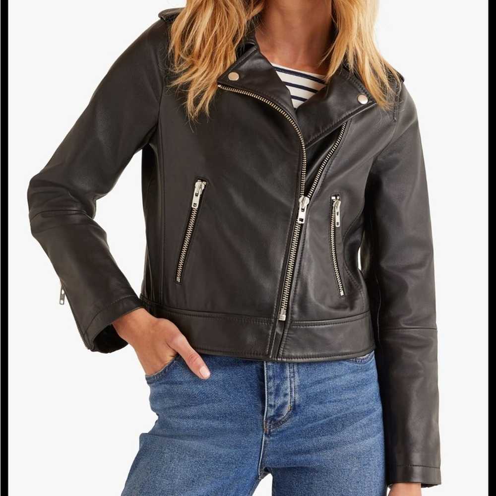 BODEN Morleigh Black Leather Jacket 10 - image 2