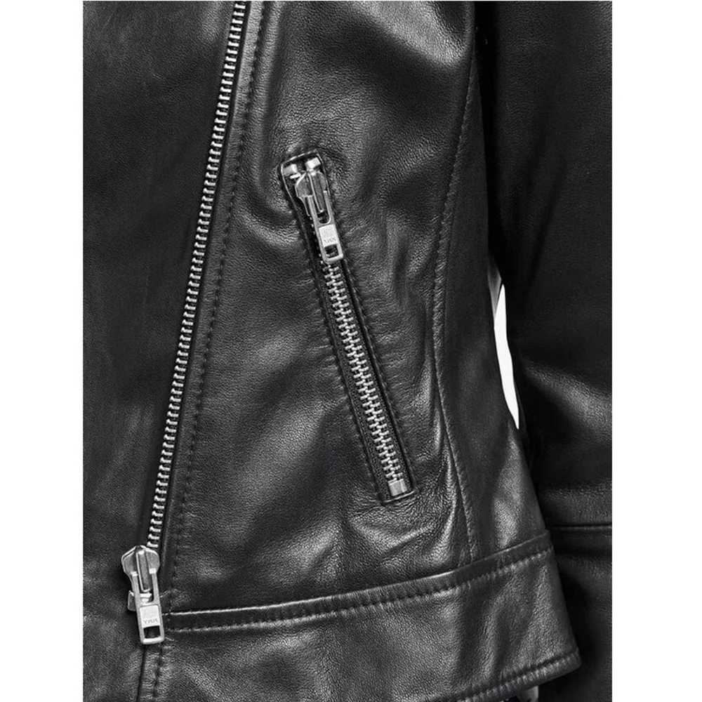 BODEN Morleigh Black Leather Jacket 10 - image 6