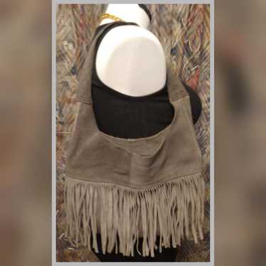 Vintage suede hobo bag - image 1