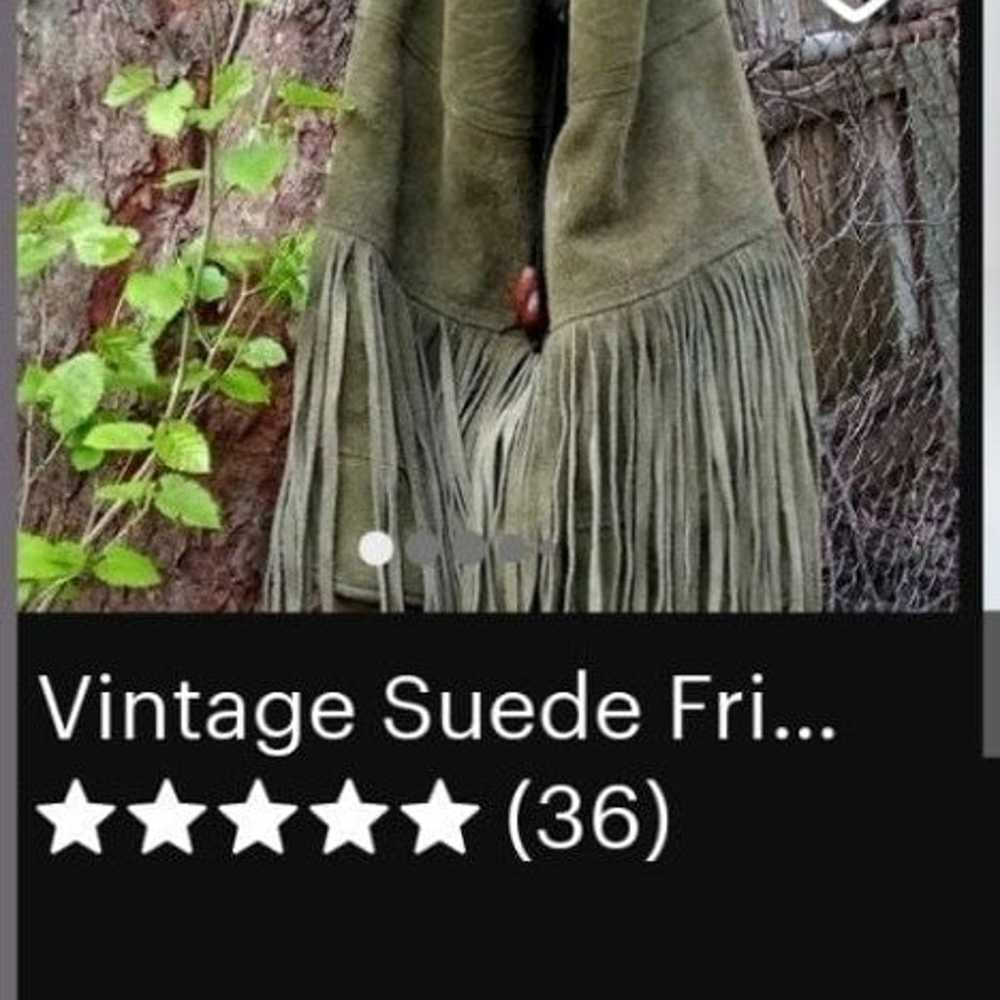 Vintage suede hobo bag - image 7