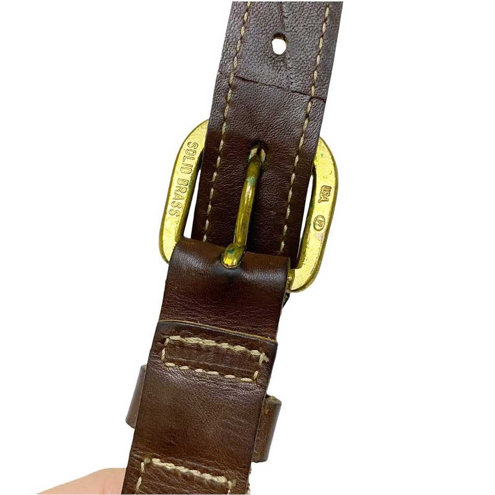 Vintage Colin Stuart Brown Leather Flap Satchel C… - image 3