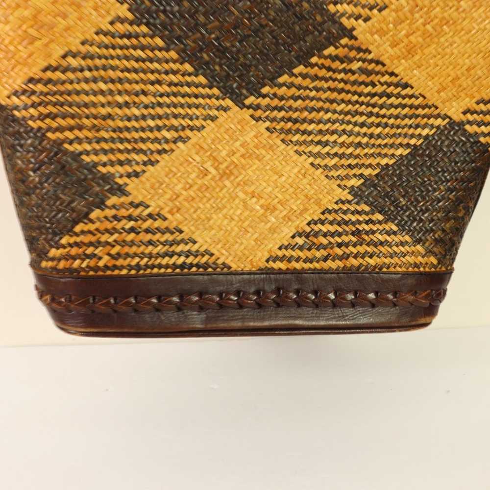 Vintage Elliot Lucca Woven Wicker Leather Shoulde… - image 8