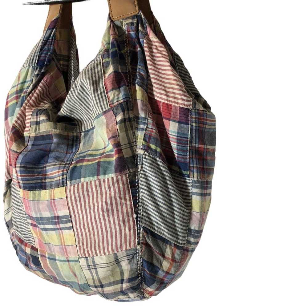 Tommy Hilfiger Patchwork Madras Two Handle Bag 15… - image 4