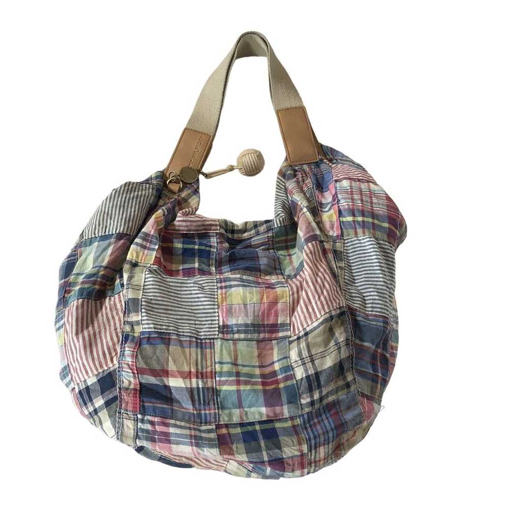 Tommy Hilfiger Patchwork Madras Two Handle Bag 15… - image 7