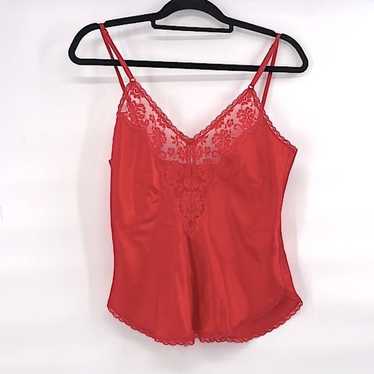 Chantilly vintage red lace cami size small union … - image 1