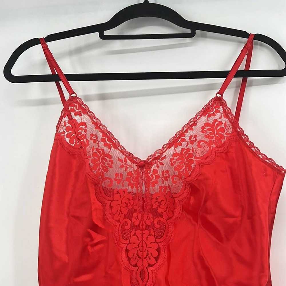 Chantilly vintage red lace cami size small union … - image 2