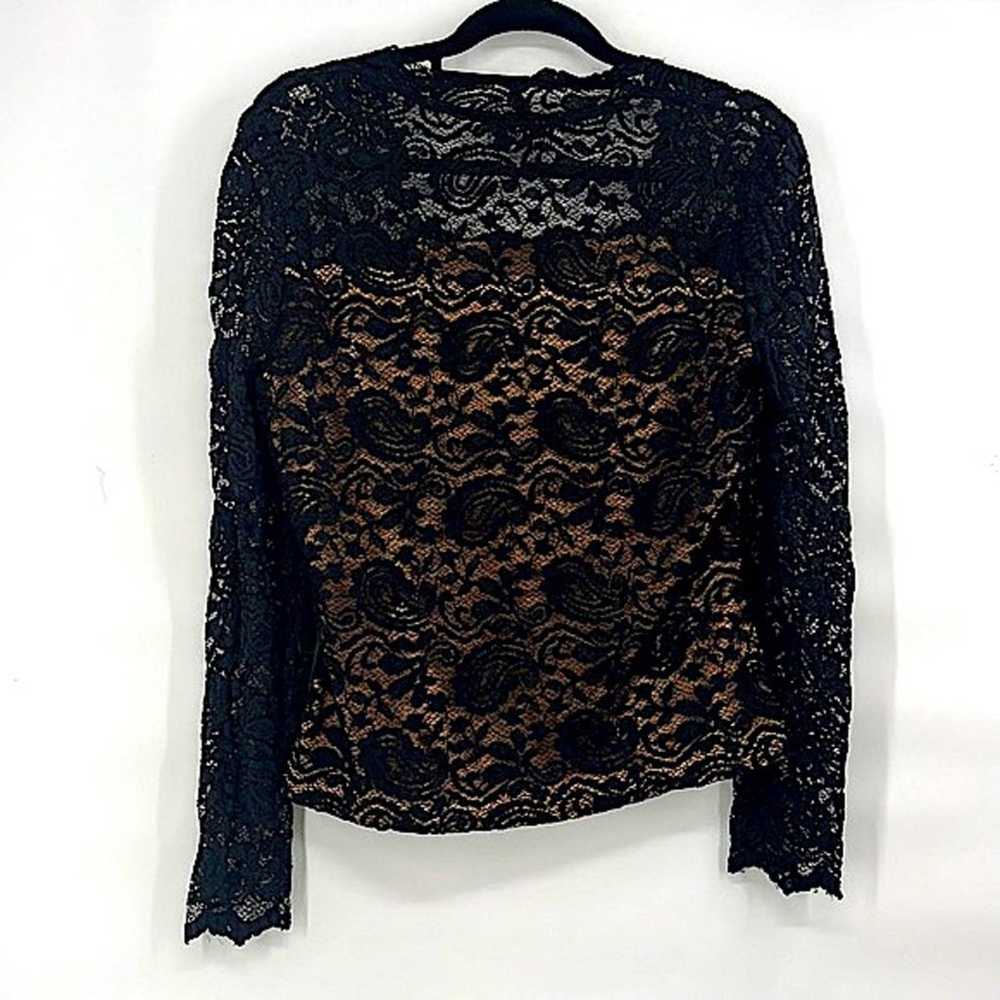 Joseph Ribkoff vintage black lace 90s top size me… - image 2