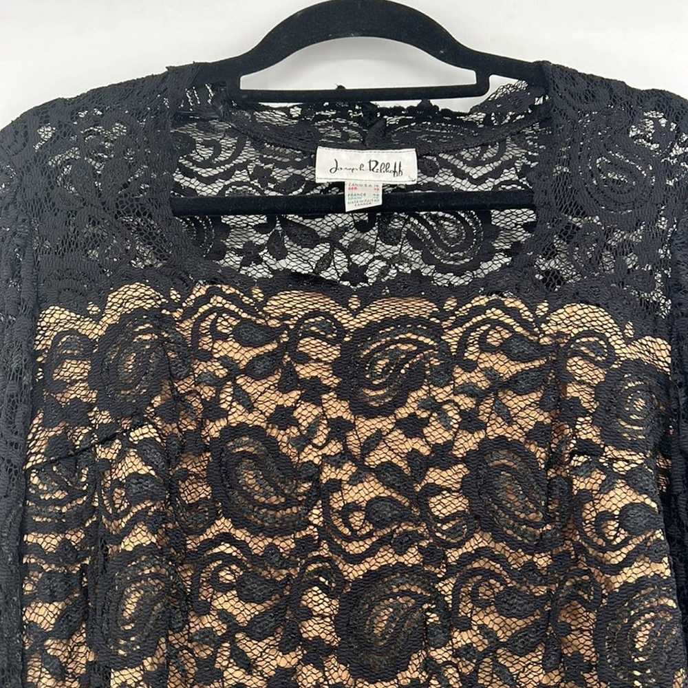 Joseph Ribkoff vintage black lace 90s top size me… - image 6