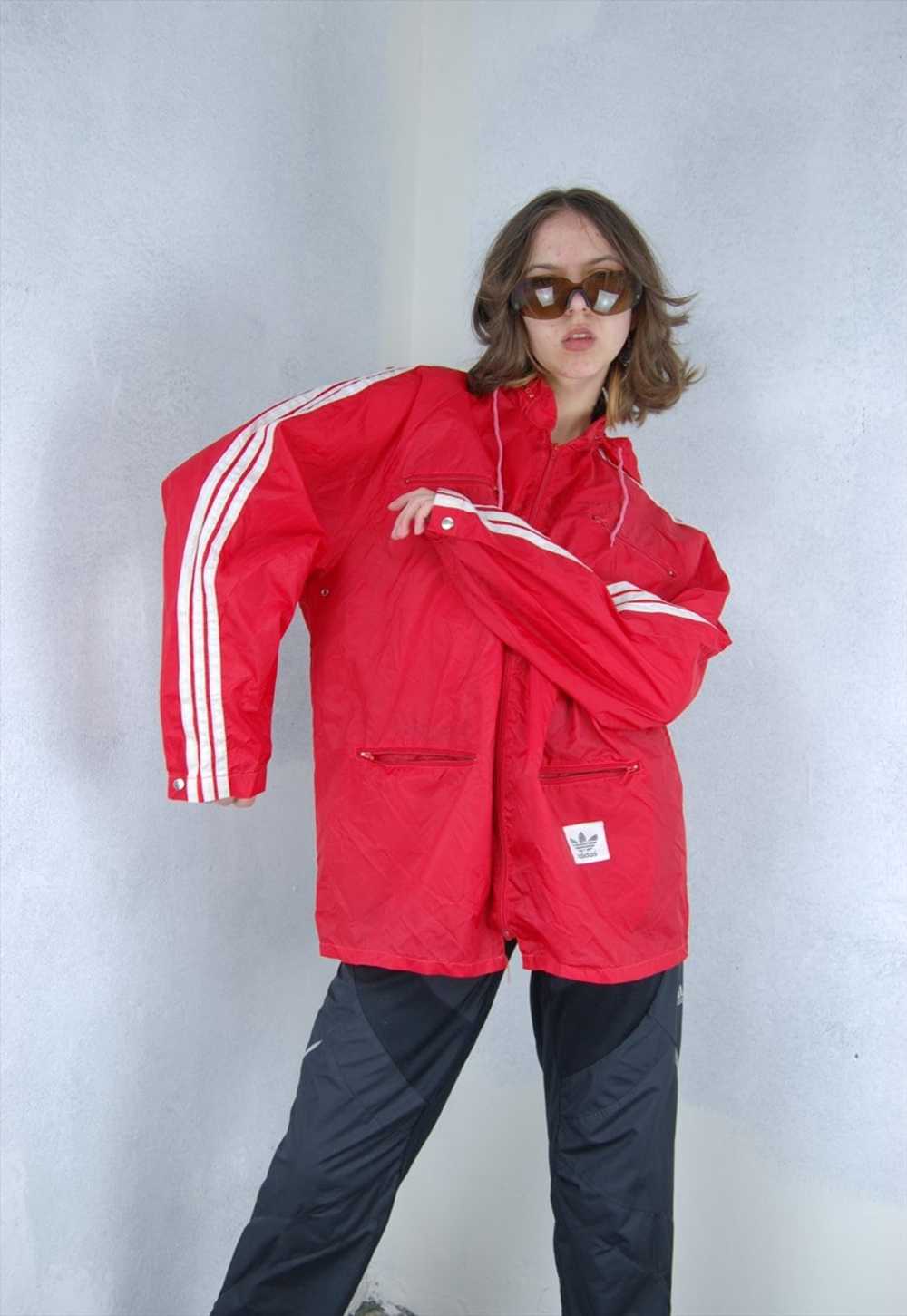 Vintage y2k baggy light rain track unisex jacket … - image 3