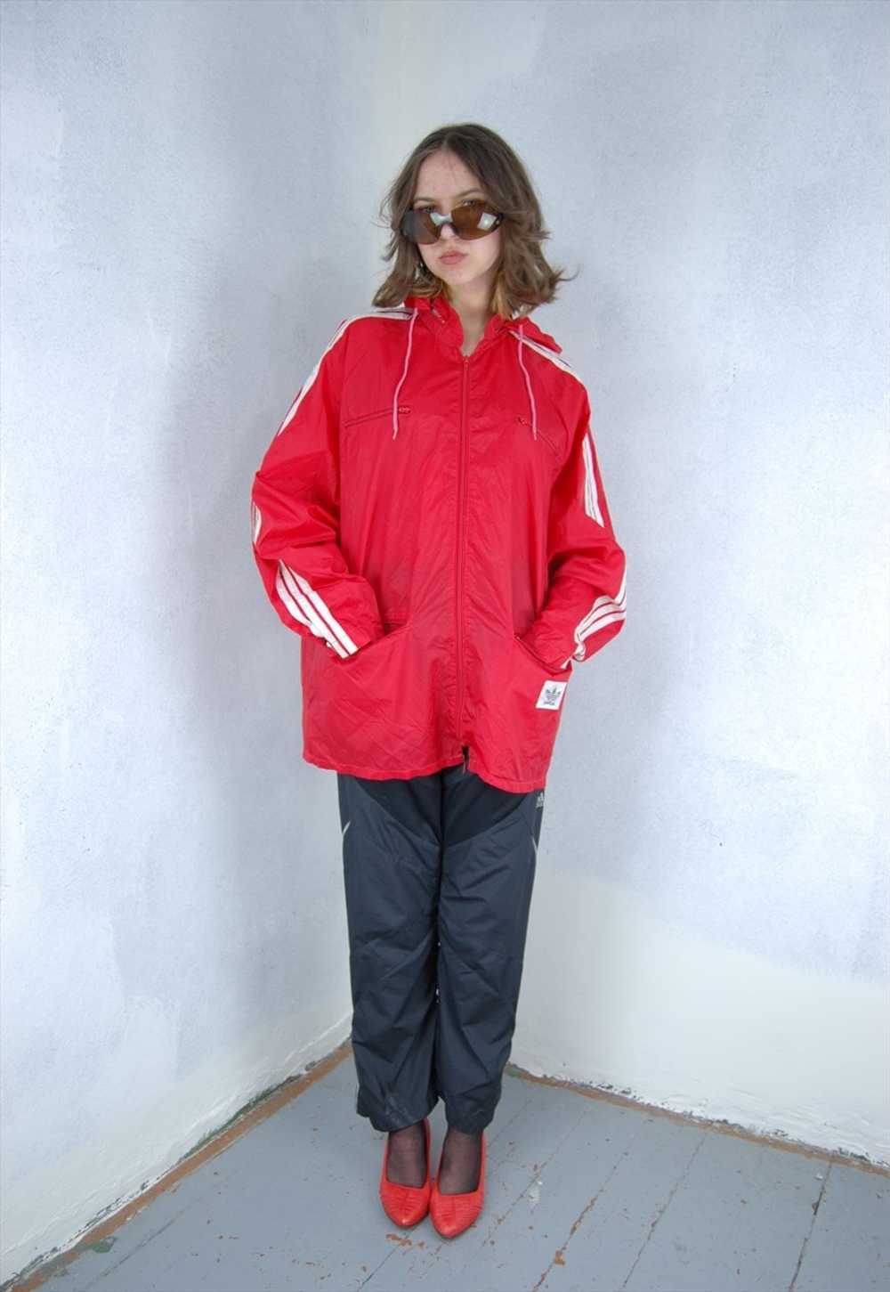 Vintage y2k baggy light rain track unisex jacket … - image 5