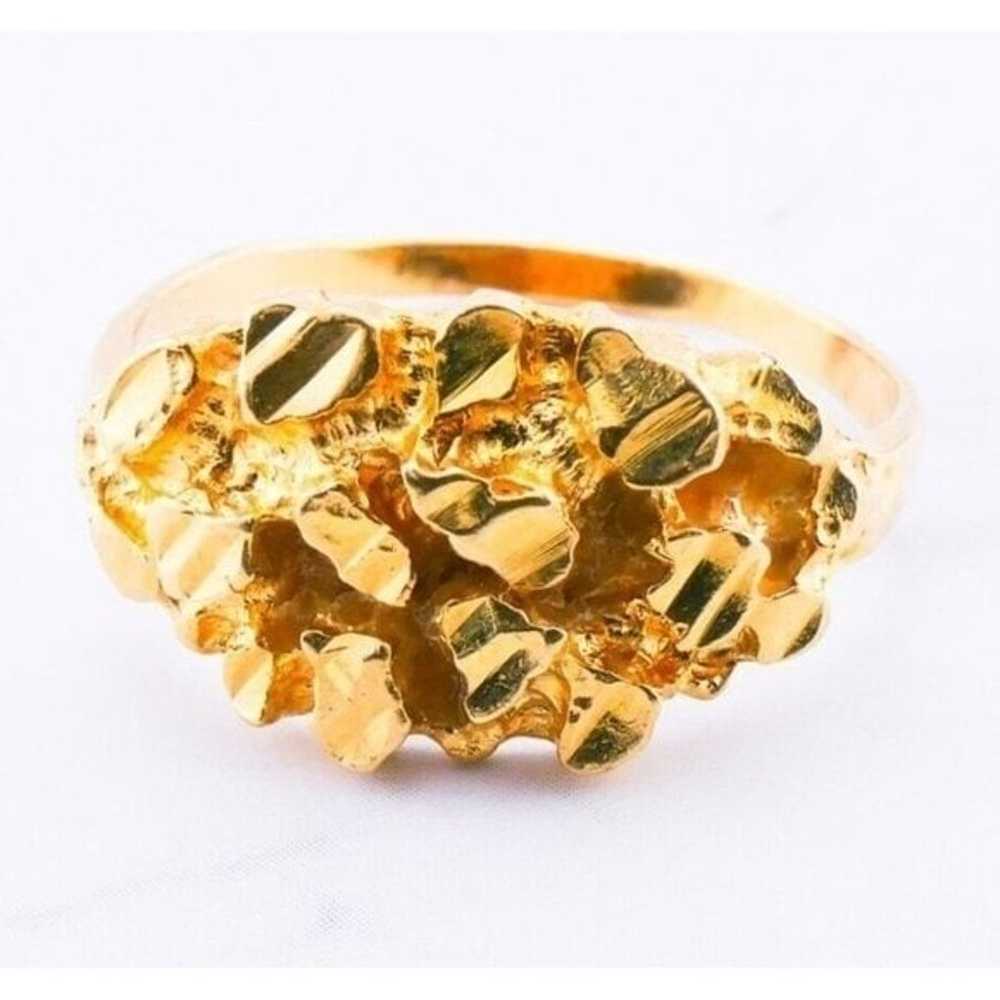 14K Gold Gold Nugget Ring Size 7 Solid 2.15 Grams… - image 7