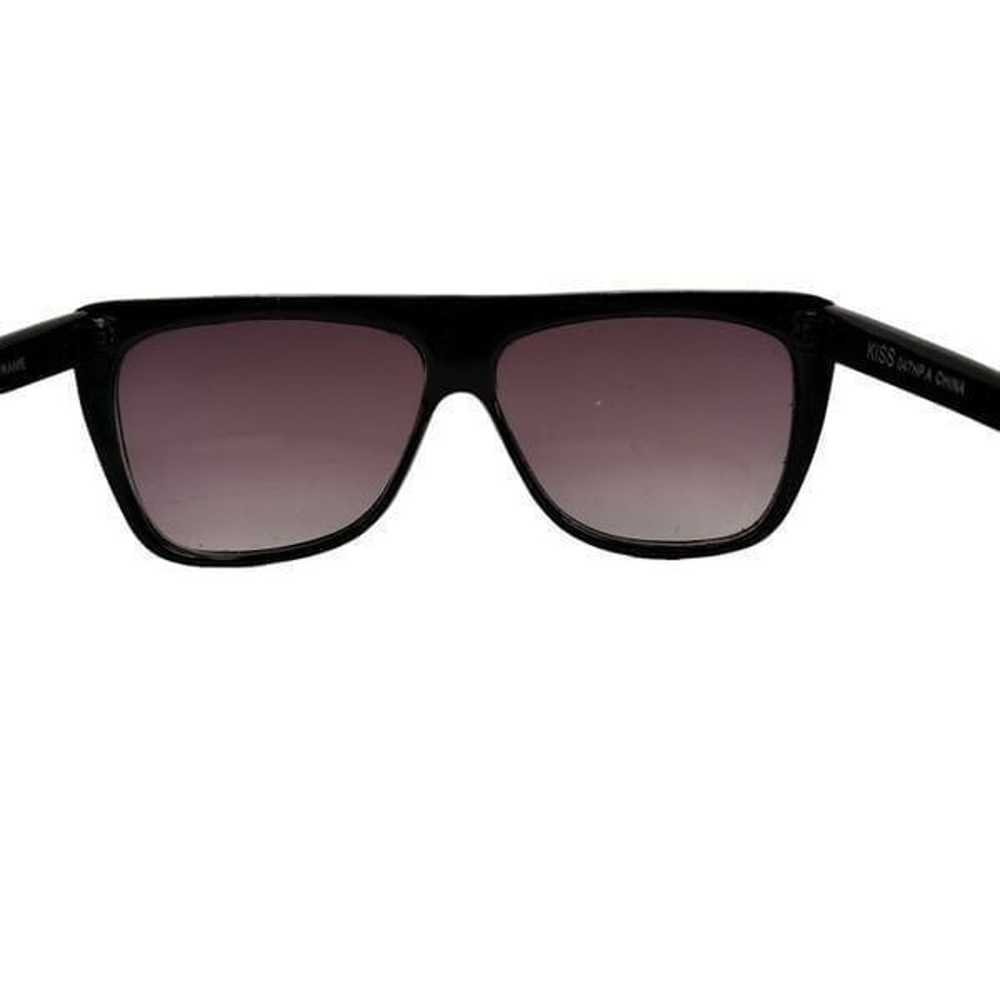 Vintage 80s Sunglasses Flattop Marbled Black Purp… - image 5
