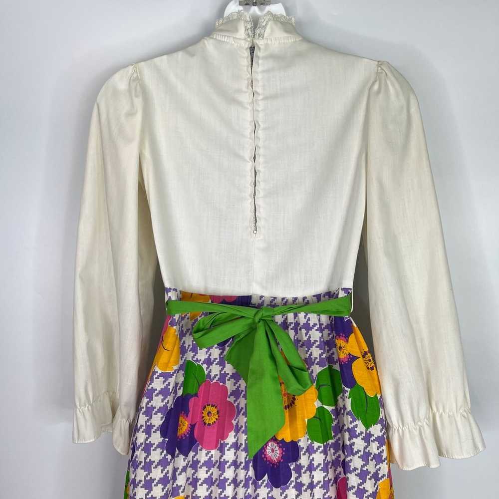 Vintage 70's Ruffle Front Prairie Dress Size XS H… - image 7