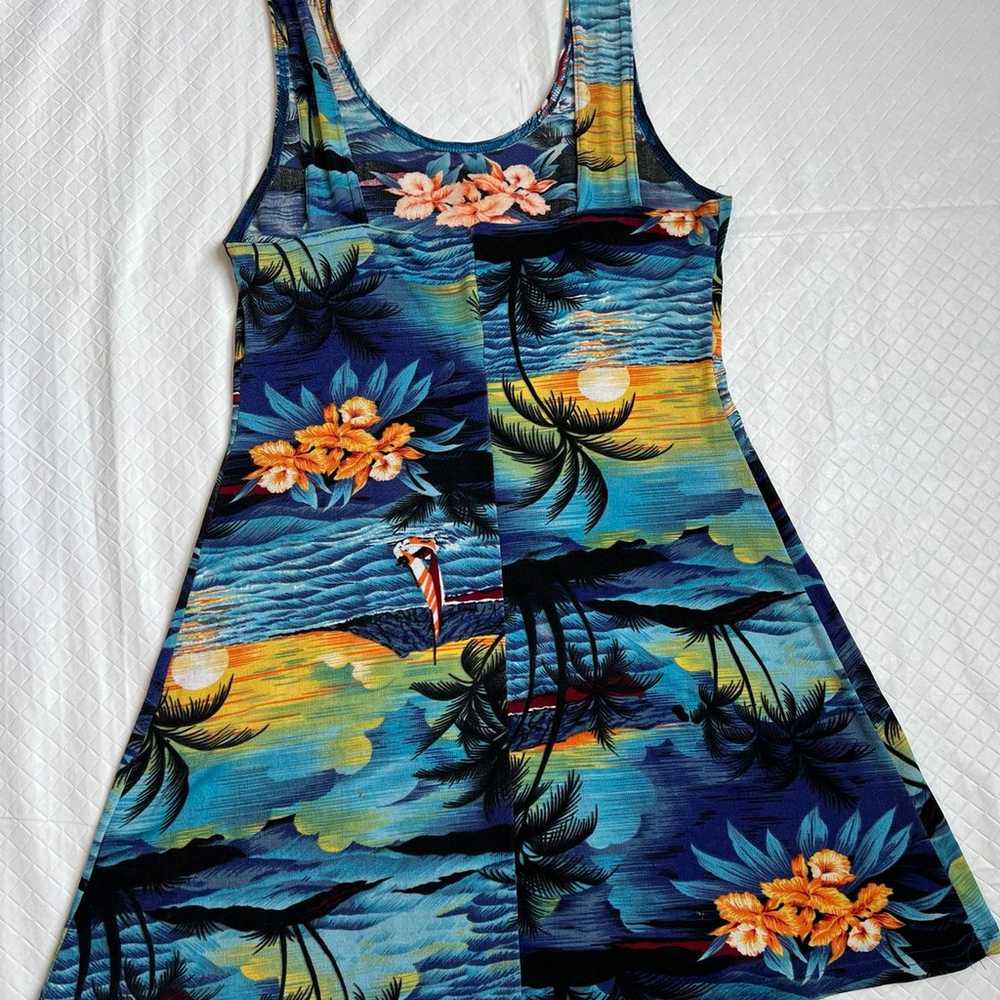 Vintage Tropical Print Tank Dress - image 2